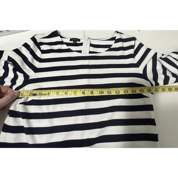 Talbots Womens Navy Blue White Striped Bell Sleeve Top Size M 100% Cotton EUC. - Picture 8 of 10